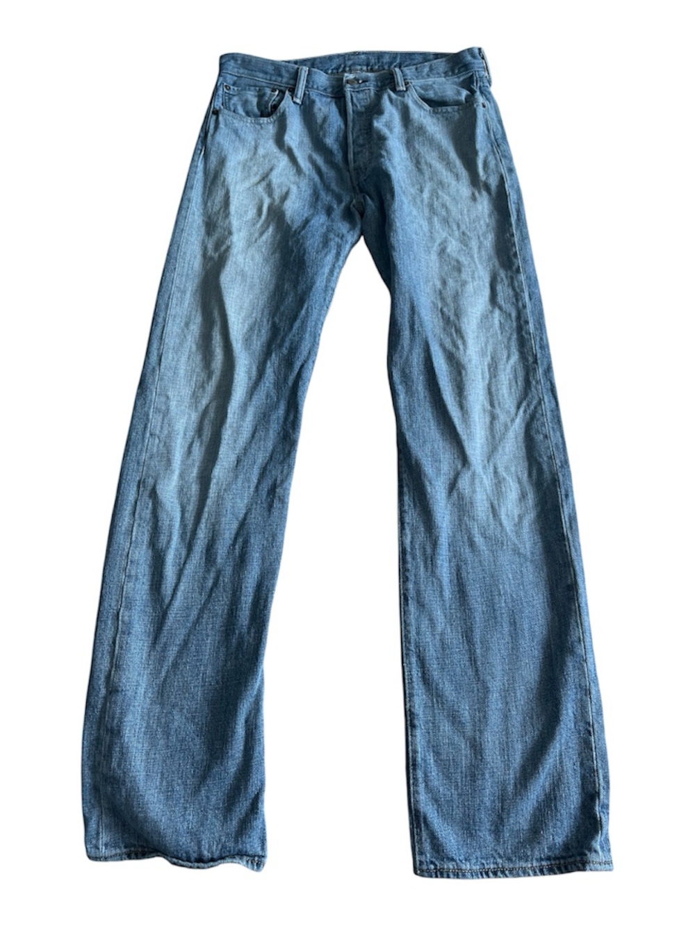 Levis 501XX Jeans Mens 34x36 Blue Denim Original Classic Straight Button Fly - Picture 2 of 9